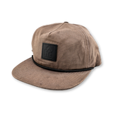 Waxed Canvas & Leather Snapback Hat